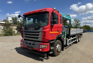 JAC N350 6×4 (35т) КМУ HKTC-8016 (8т) БОРТ 7,5×2,54×0,6м